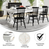 HERCULES 9' x 40" Rectangular Antique Rustic White Solid Pine Folding Farm Table with X Legs