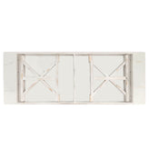 HERCULES 9' x 40" Rectangular Antique Rustic White Solid Pine Folding Farm Table with X Legs