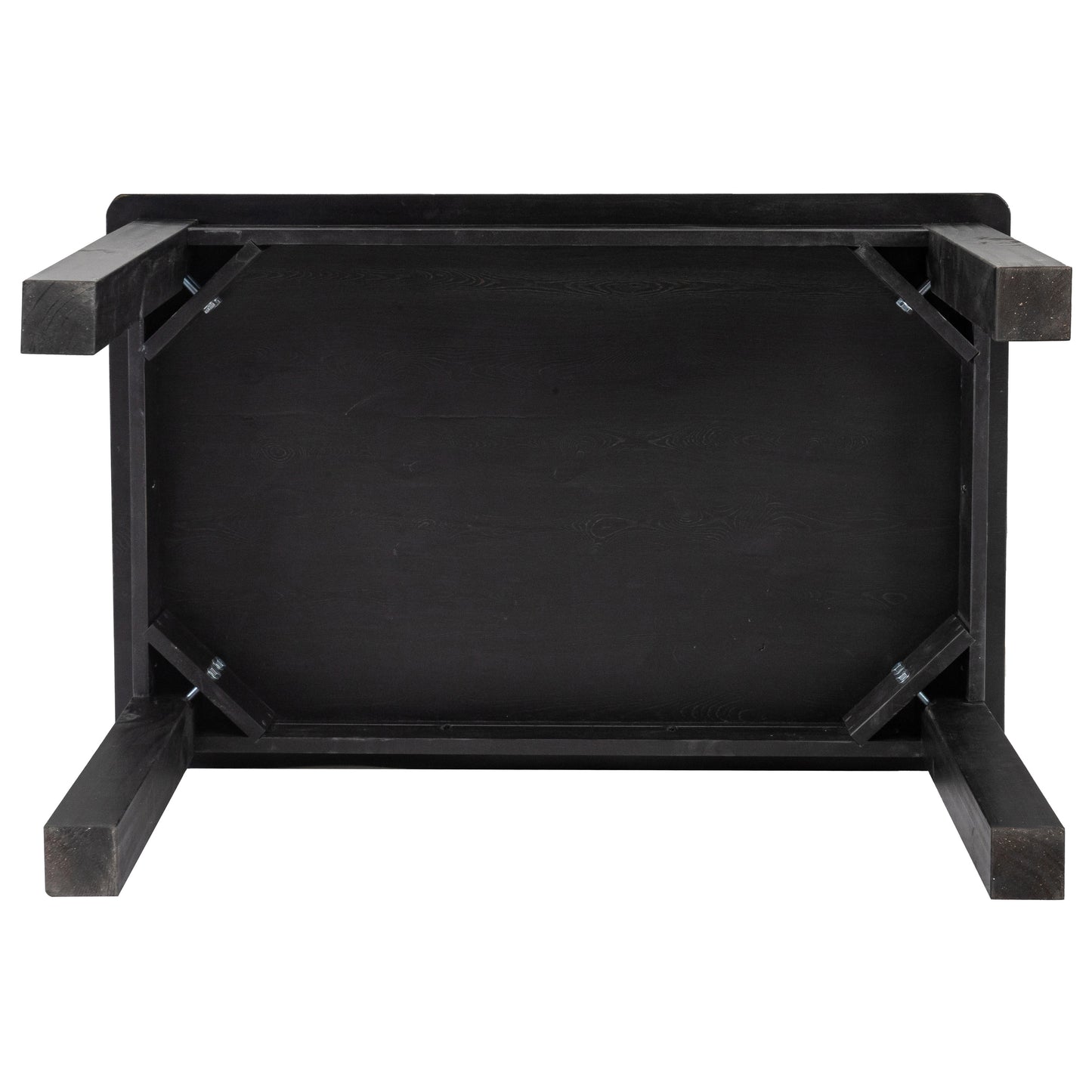 HERCULES 46" x 30" Rectangular Black Wash Solid Pine Farm Dining Table