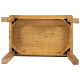HERCULES 46" x 30" Rectangular Antique Rustic Light Natural Solid Pine Farm Dining Table