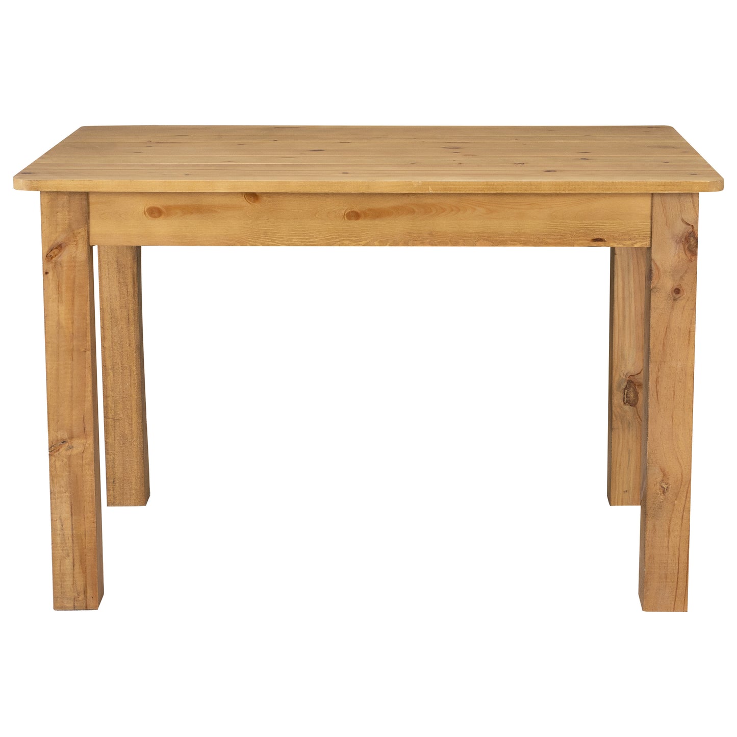 HERCULES 46" x 30" Rectangular Antique Rustic Light Natural Solid Pine Farm Dining Table