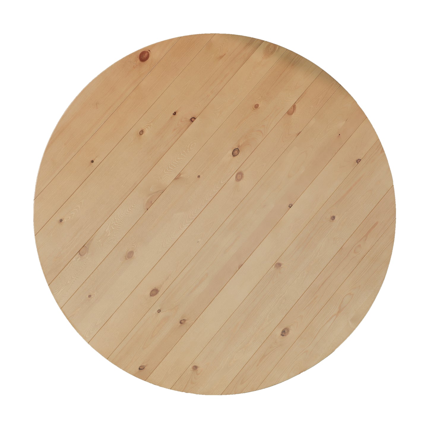 HERCULES 60" Round Light Natural Commercial Farmhouse Folding Table, Antique Rustic Solid Pine Dining Room Table with Foldable Locking Legs