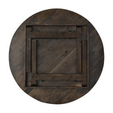 HERCULES 60" Round Mahogany Commercial Farmhouse Folding Table, Antique Rustic Solid Pine Dining Room Table with Foldable Locking Legs