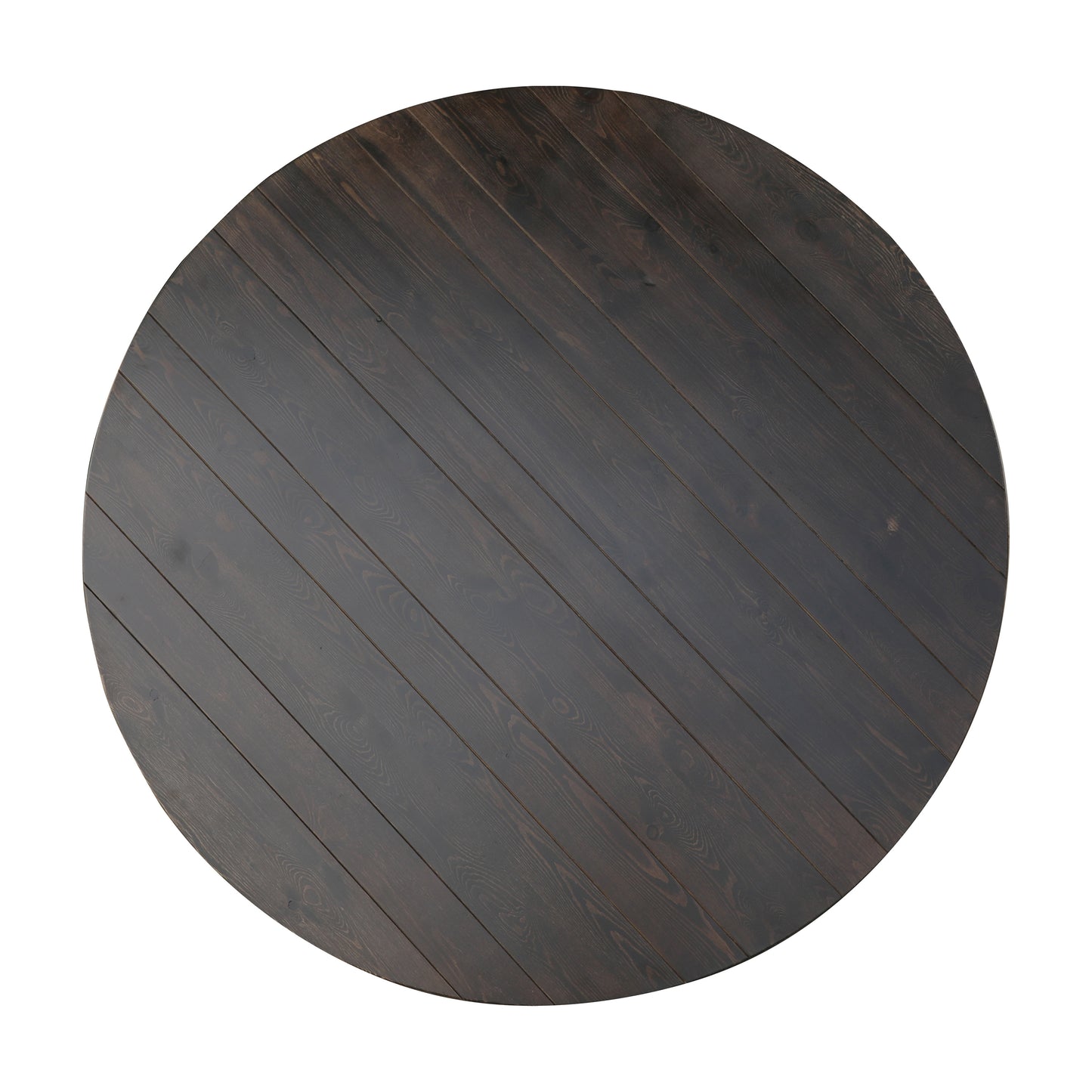 HERCULES 60" Round Mahogany Commercial Farmhouse Folding Table, Antique Rustic Solid Pine Dining Room Table with Foldable Locking Legs