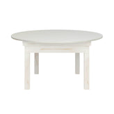 HERCULES 60" Round White Commercial Farmhouse Folding Table, Antique Rustic Solid Pine Dining Room Table with Foldable Locking Legs