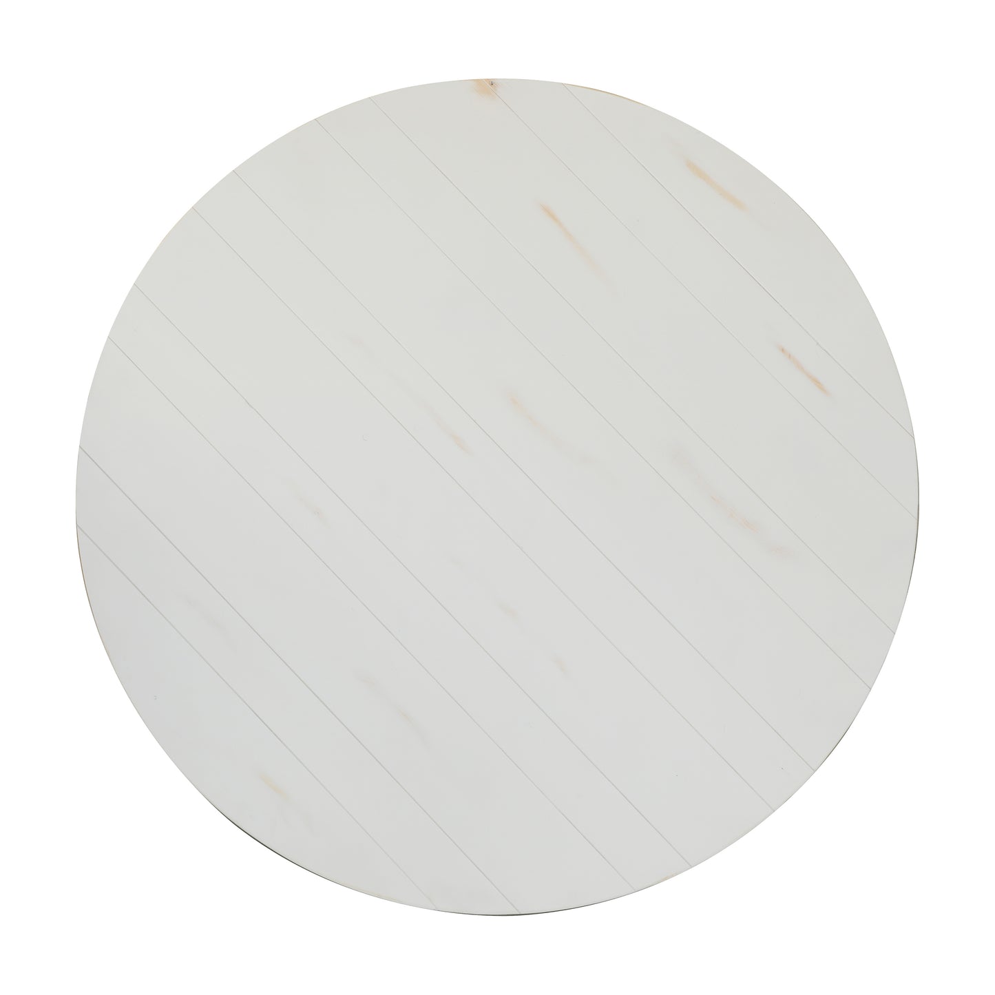 HERCULES 60" Round White Commercial Farmhouse Folding Table, Antique Rustic Solid Pine Dining Room Table with Foldable Locking Legs
