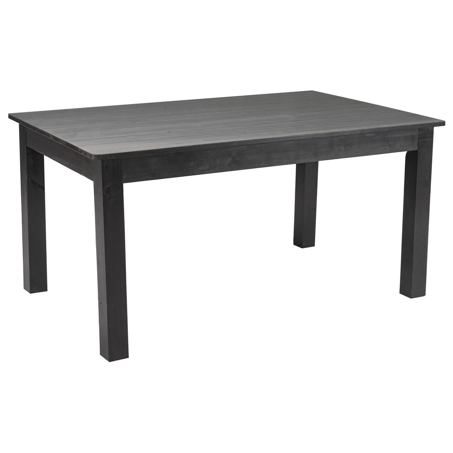HERCULES 60" x 38" Rectangular Black Wash Solid Pine Farm Dining Table