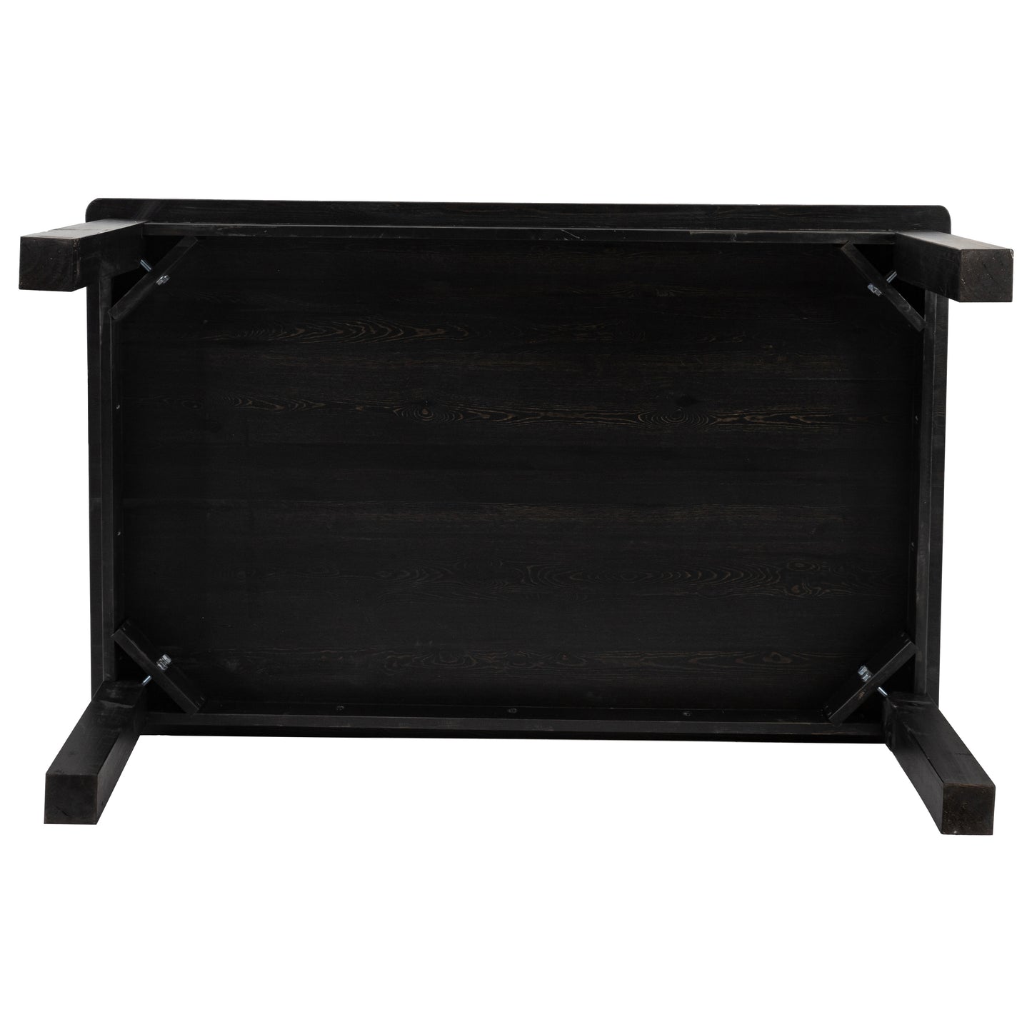 HERCULES 60" x 38" Rectangular Black Wash Solid Pine Farm Dining Table