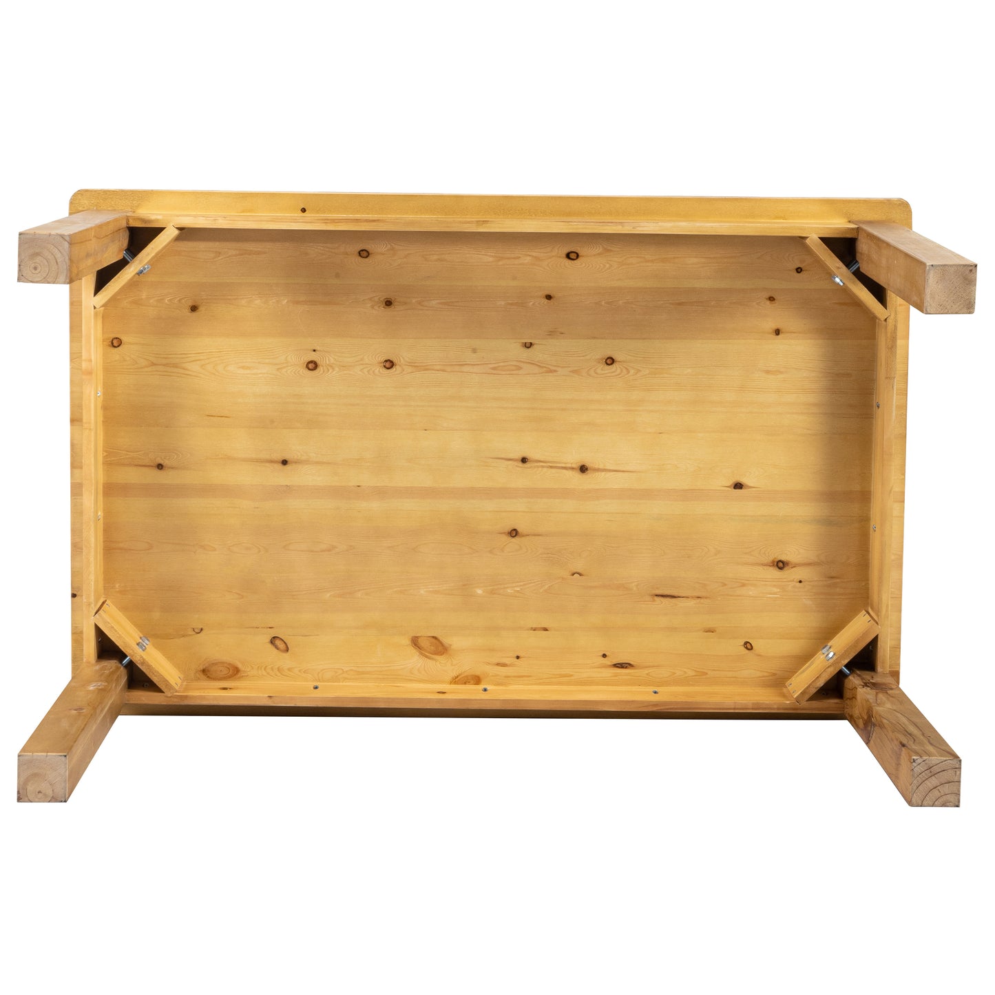HERCULES 60" x 38" Rectangular Light Natural Solid Pine Farm Dining Table