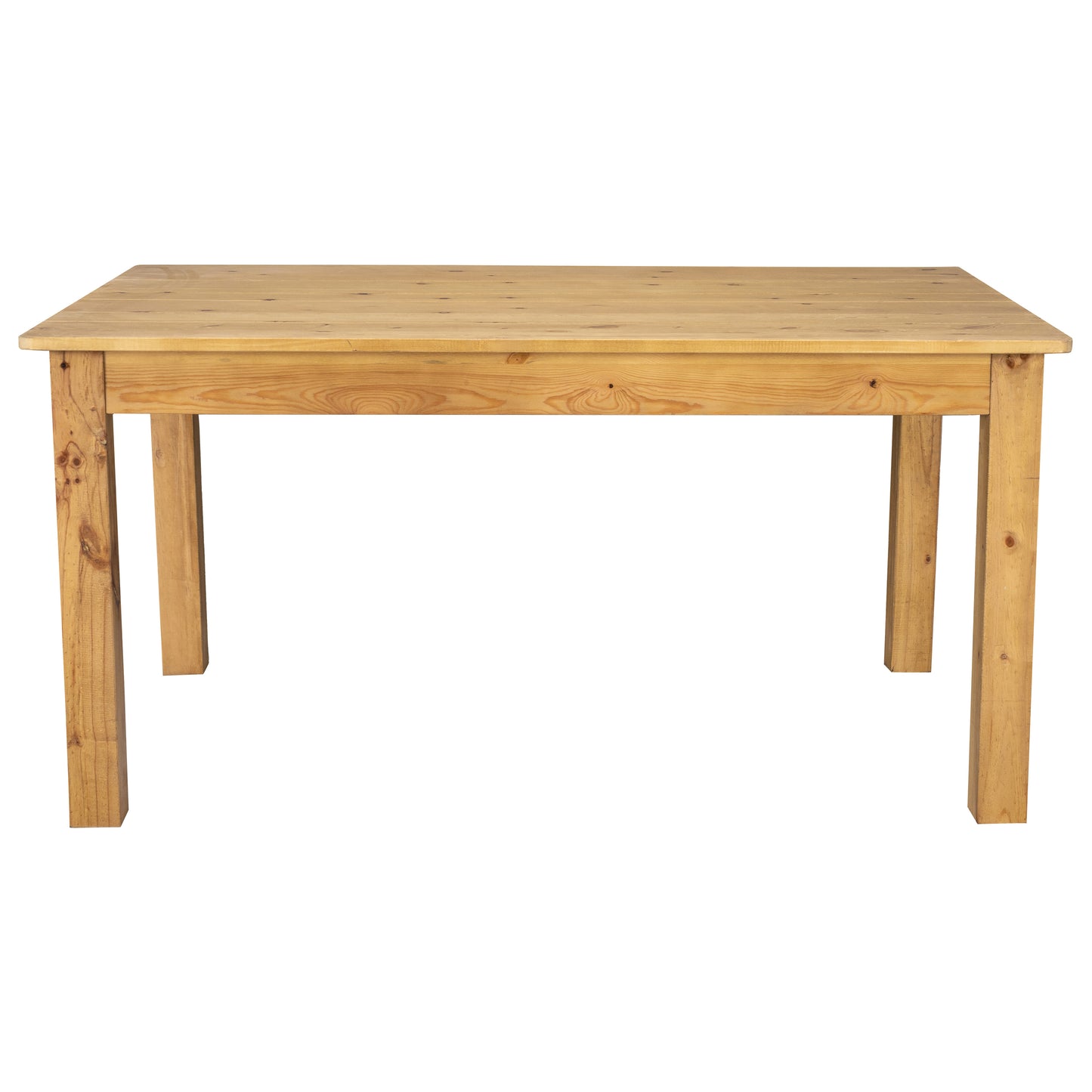 HERCULES 60" x 38" Rectangular Light Natural Solid Pine Farm Dining Table