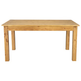 HERCULES 60" x 38" Rectangular Light Natural Solid Pine Farm Dining Table