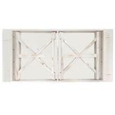 HERCULES 7' x 40" Rectangular Antique Rustic White Solid Pine Folding Farm Table with X Legs