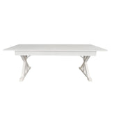 HERCULES 7' x 40" Rectangular Antique Rustic White Solid Pine Folding Farm Table with X Legs