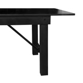 HERCULES 8' x 40" Rectangular Black Wash Commercial Farmhouse Folding Table, Antique Rustic Solid Pine Dining Room Table with Foldable Locking Legs