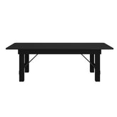 HERCULES 8' x 40" Rectangular Black Wash Commercial Farmhouse Folding Table, Antique Rustic Solid Pine Dining Room Table with Foldable Locking Legs