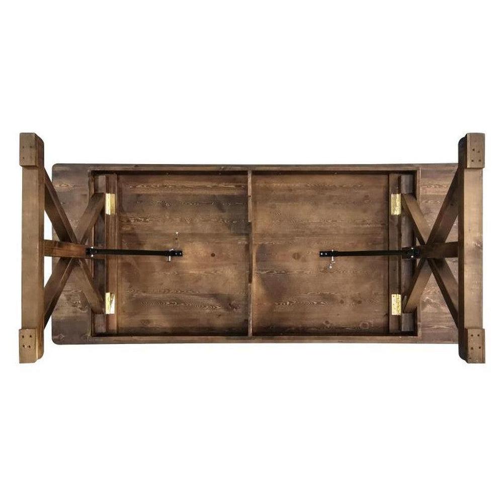 HERCULES 8' x 40in Rectangular Antique Rustic Solid Pine Folding Farm T ...