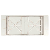 HERCULES 8' x 40" Rectangular Antique Rustic White Solid Pine Folding Farm Table with X Legs