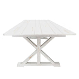 HERCULES 8' x 40" Rectangular Antique Rustic White Solid Pine Folding Farm Table with X Legs