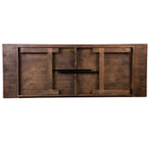 HERCULES Series 9' x 40'' Antique Rustic Folding Farm Table Set with 12 Cross Back Chairs and Cushions