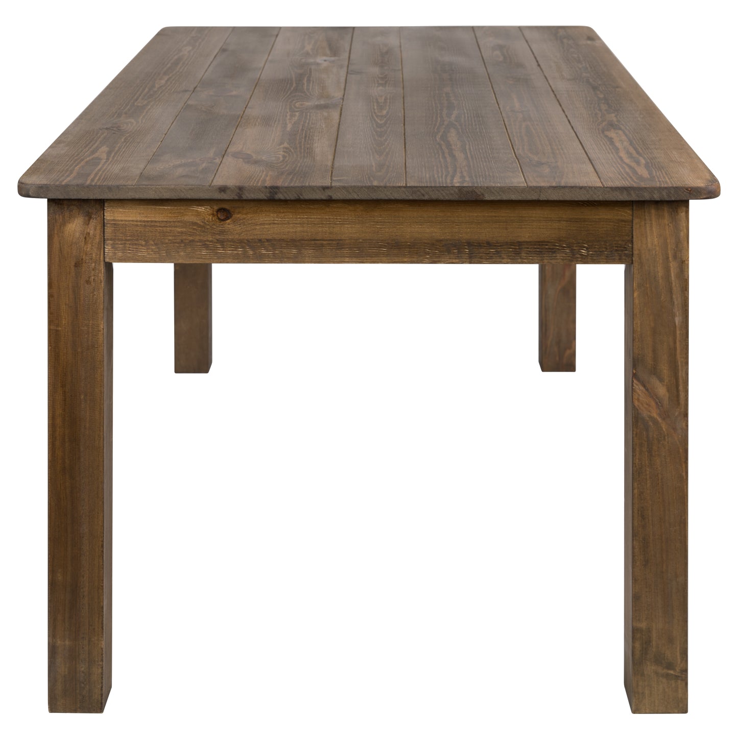 HERCULES 60" x 38" Antique Rustic Farm Table Set with 6 Cross Back Chairs and Cushions