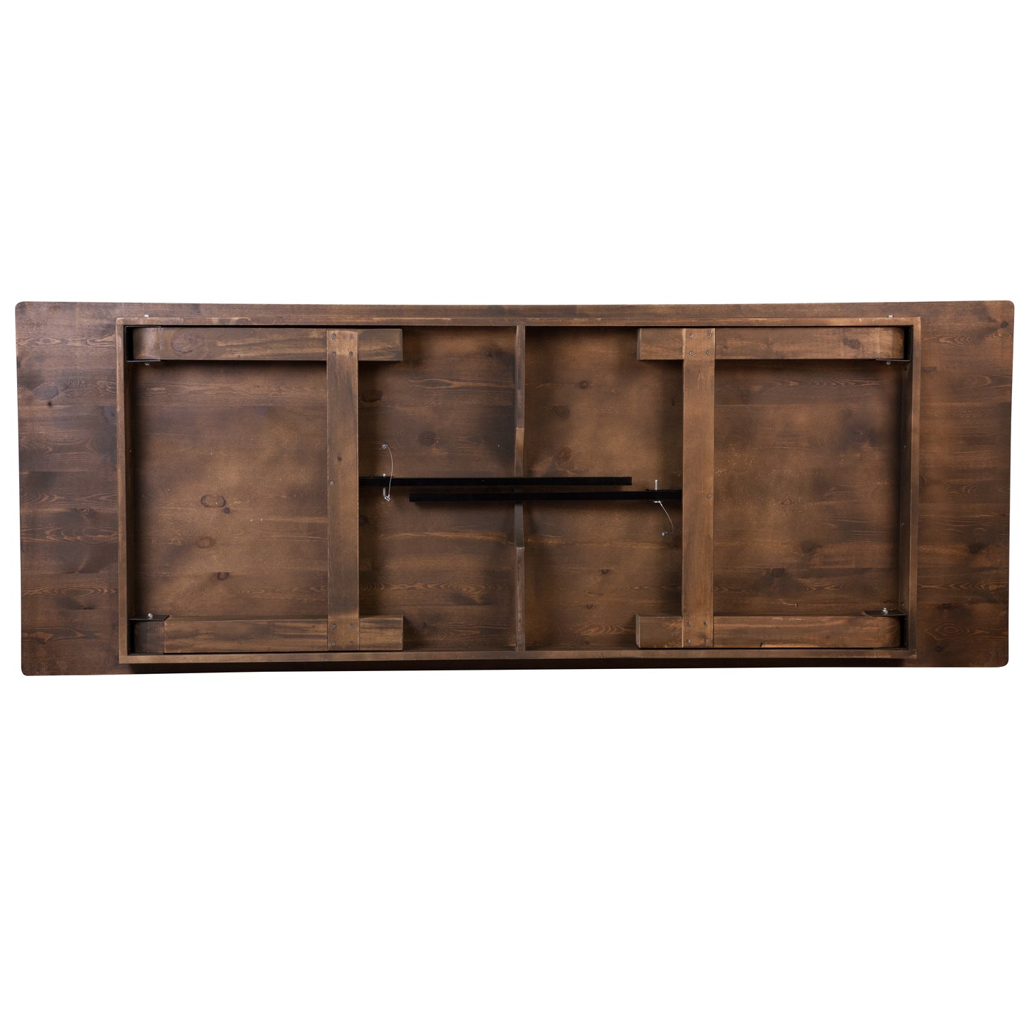 HERCULES Series 9' x 40'' Antique Rustic Folding Farm Table and Four Bench Set