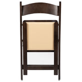 HERCULES Series Chocolate Wood Folding Chair with Vinyl Padded Seat