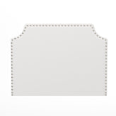 Adeline Contoured Twin Headboard with 2 Power Outlets, 1 USB and 1 USB Type-C Port with Studded LeatherSoft Upholstery and Dual Hanging Options, White