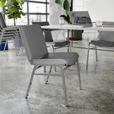 HERCULES Heavy Duty Gray Vinyl Stack Chair