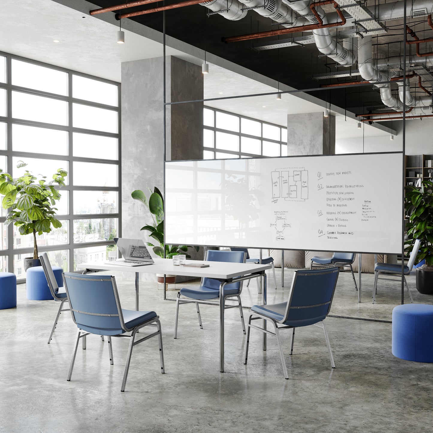 HERCULES Heavy Duty Navy Vinyl Stack Chair