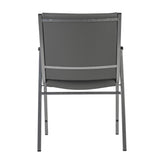 HERCULES Heavy Duty Gray Vinyl Stack Chair with Arms