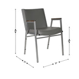 HERCULES Heavy Duty Gray Vinyl Stack Chair with Arms