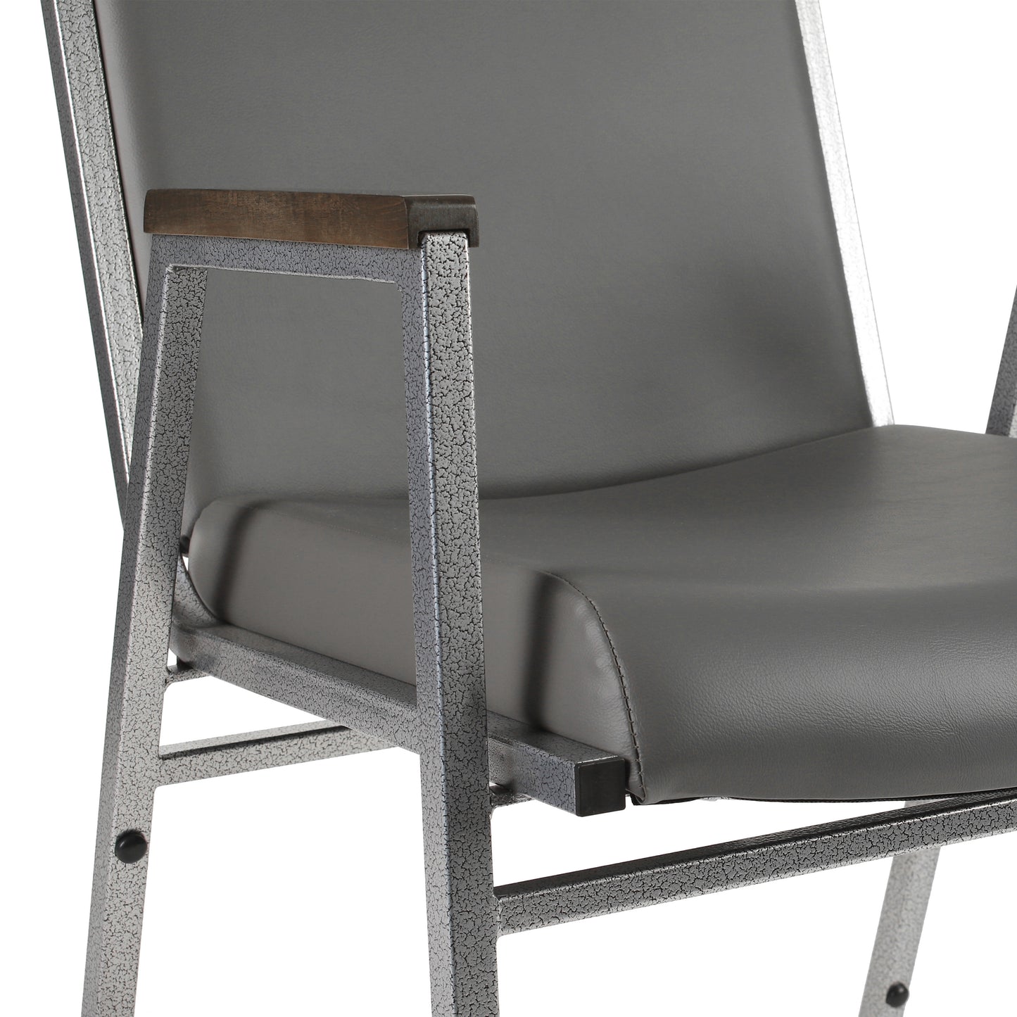 HERCULES Heavy Duty Gray Vinyl Stack Chair with Arms