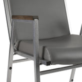 HERCULES Heavy Duty Gray Vinyl Stack Chair with Arms