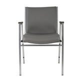 HERCULES Heavy Duty Gray Vinyl Stack Chair with Arms