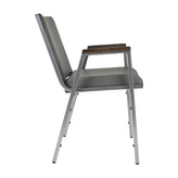 HERCULES Heavy Duty Gray Vinyl Stack Chair with Arms