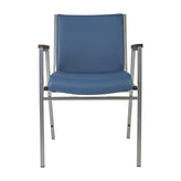 HERCULES Heavy Duty Navy Vinyl Stack Chair with Arms