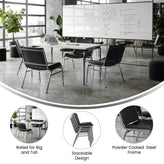 HERCULES Big & Tall 1000 lb. Rated Black Vinyl Stack Chair