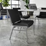 HERCULES Big & Tall 1000 lb. Rated Black Vinyl Stack Chair
