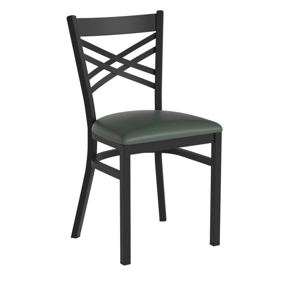 HERCULES Series Black ''X'' Back Metal Restaurant Chair