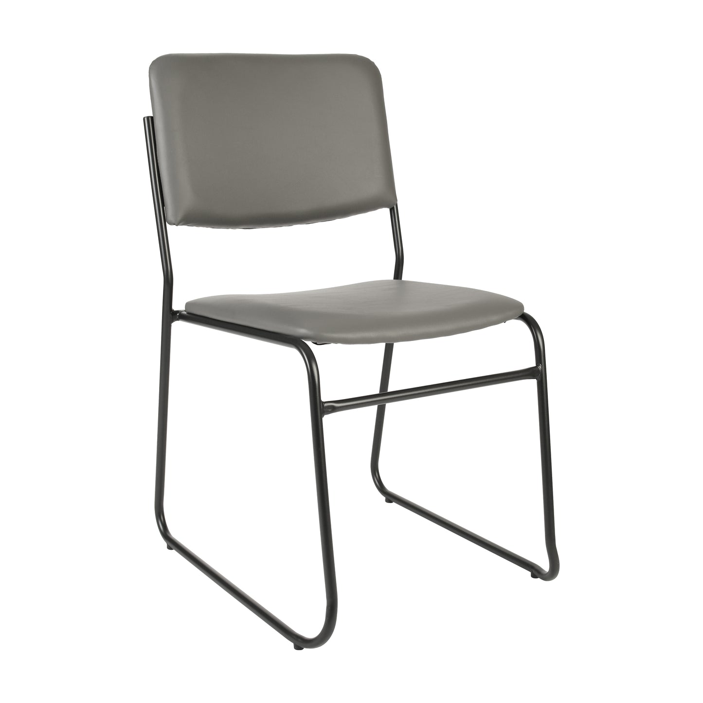 HERCULES 500 lb. Capacity High Density Gray Vinyl Stacking Chair with Sled Base