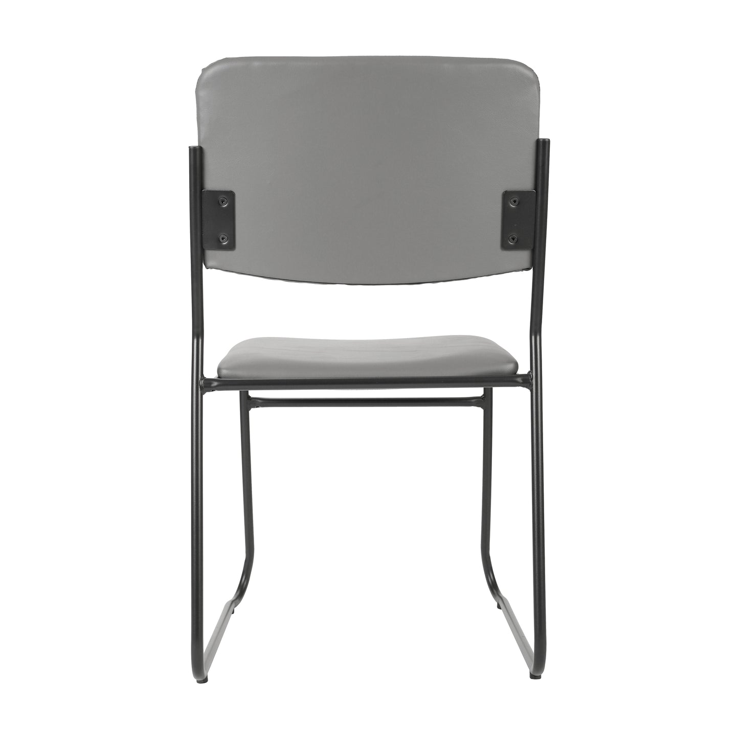 HERCULES 500 lb. Capacity High Density Gray Vinyl Stacking Chair with Sled Base