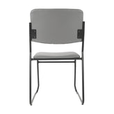 HERCULES 500 lb. Capacity High Density Gray Vinyl Stacking Chair with Sled Base