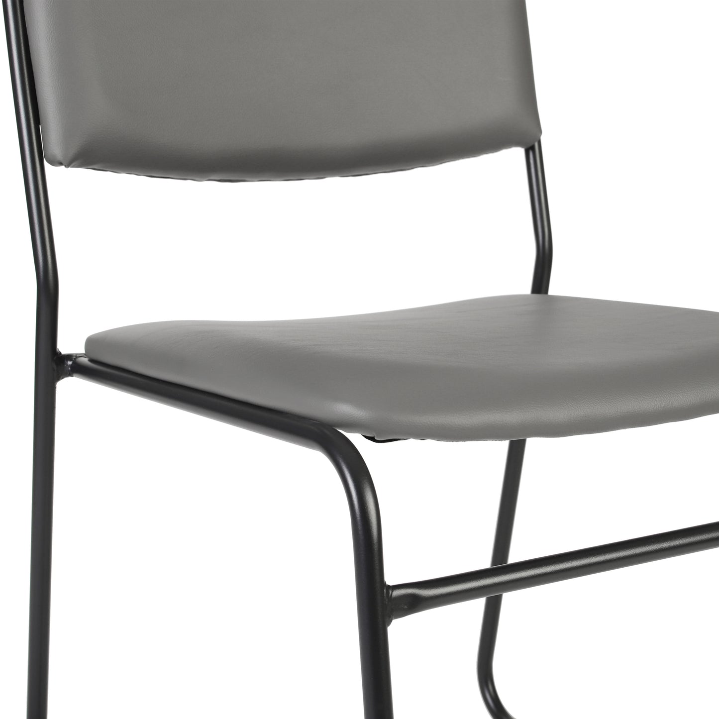 HERCULES 500 lb. Capacity High Density Gray Vinyl Stacking Chair with Sled Base