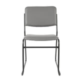 HERCULES 500 lb. Capacity High Density Gray Vinyl Stacking Chair with Sled Base
