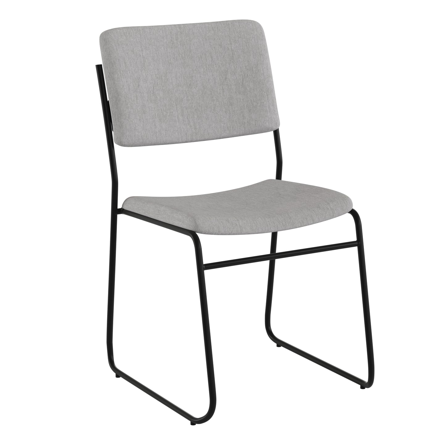 HERCULES Series 500 lb. Capacity High Density Gray Fabric Stacking Chair with Sled Base