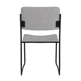 HERCULES Series 500 lb. Capacity High Density Gray Fabric Stacking Chair with Sled Base