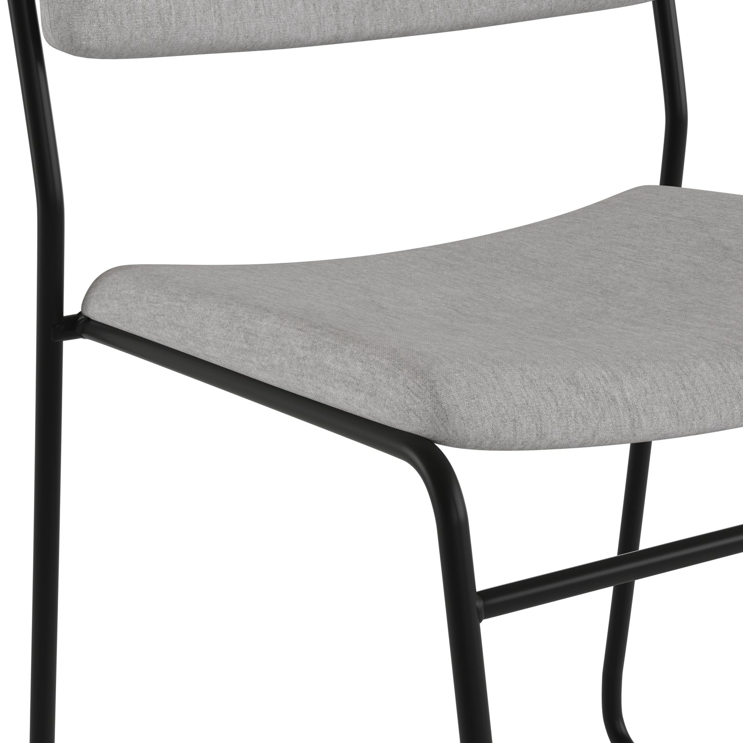 HERCULES Series 500 lb. Capacity High Density Gray Fabric Stacking Chair with Sled Base