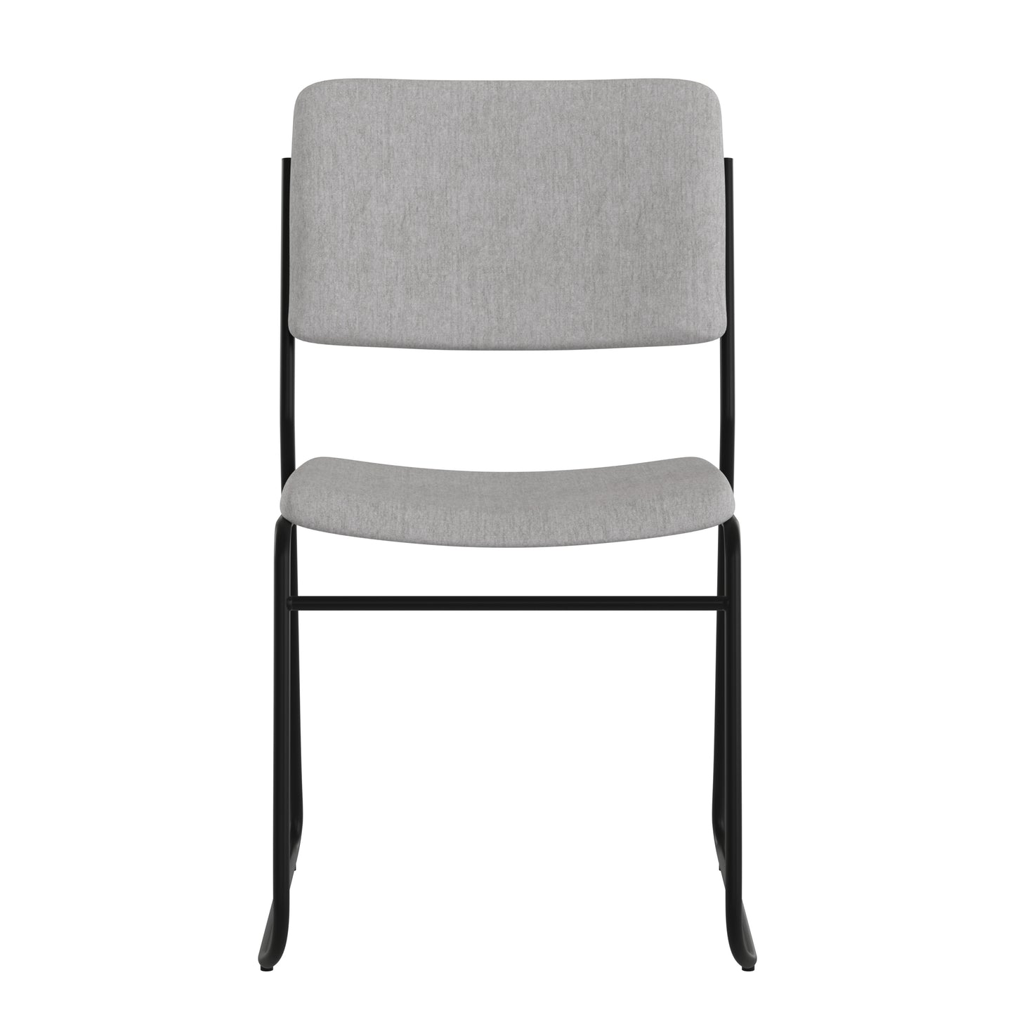 HERCULES Series 500 lb. Capacity High Density Gray Fabric Stacking Chair with Sled Base