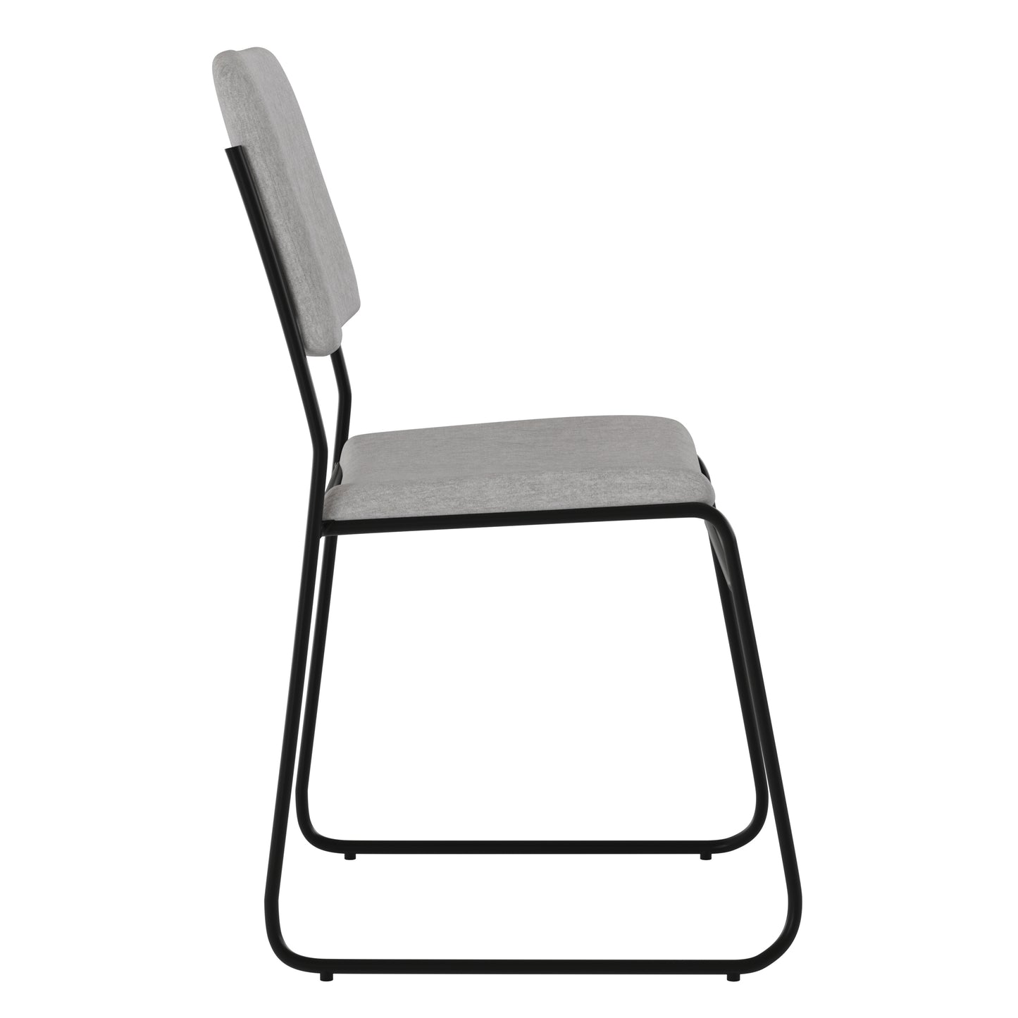 HERCULES Series 500 lb. Capacity High Density Gray Fabric Stacking Chair with Sled Base