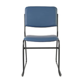 HERCULES 500 lb. Capacity High Density Navy Vinyl Stacking Chair with Sled Base